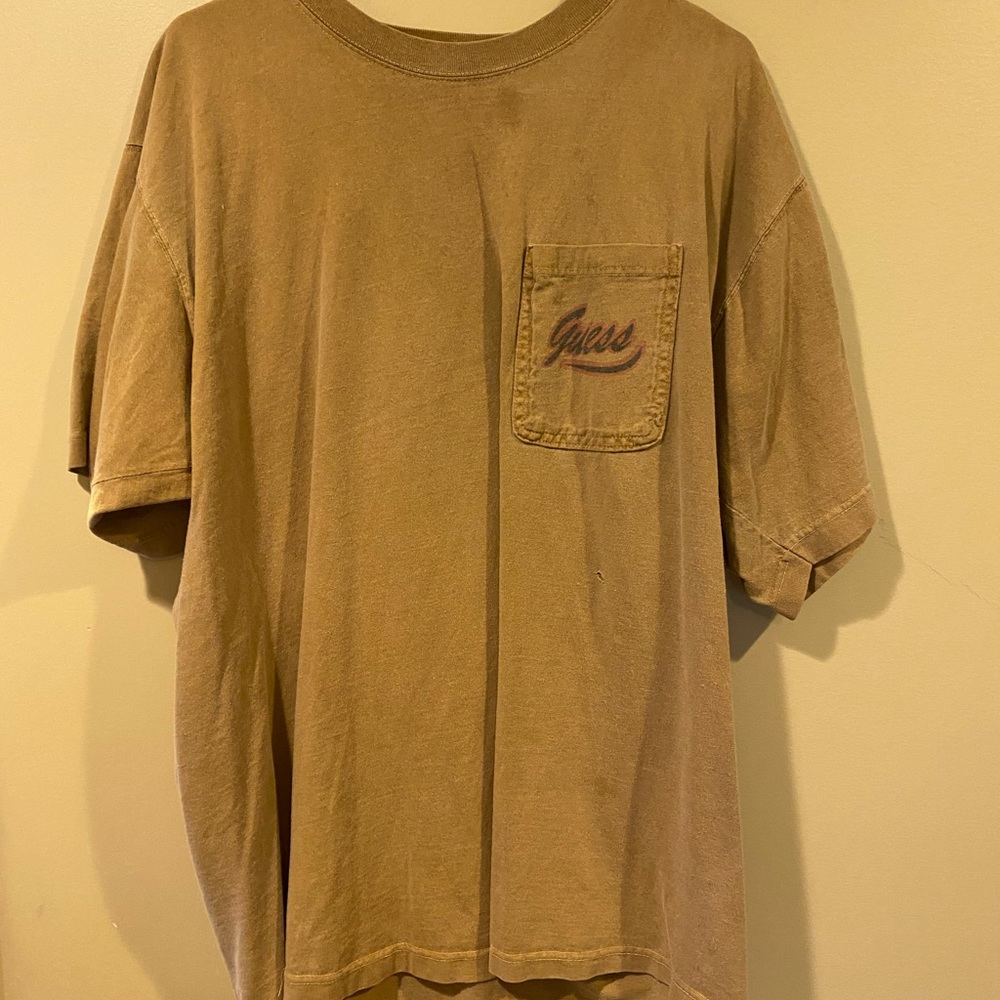 MENS VINTAGE GUESS POCKET TEE SIZE L